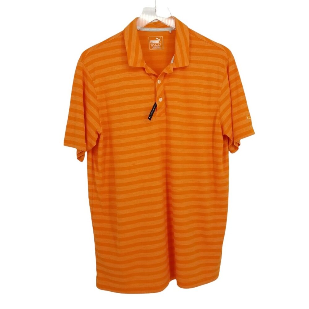 Puma Men's Stripe Short Sleeve Golf Polo - Large